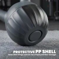 Soozier Kettlebell, 22 lbs Kettle Bell with Non-Slip Handle for Home Gym, Weight Lifting and Strength Training, Grey(m-4)