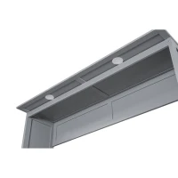 Queen Size Murphy Bed with Shelves and LED Lights, Space-Saving Wall Bed with Flexible Slats, 93.5" L x 84.5" W x 88.5" H, Grey(m-6)