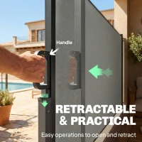 Outsunny Retractable Side Awning, 165" x 73" Outdoor Privacy Screen, Water-Resistant, UV 50+, Light Grey(m-5)