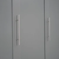 Full Size Murphy Bed with Shelves, LED Lights, Space-Saving Wall Bed with Flexible Slats, Dual Piston Mechanism, 87" L x 81" W x 83.5" H, Grey(m-7)