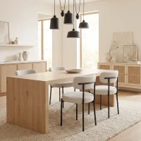 HOMCOM 4 Pieces Kitchen Chairs, Modern Dining Chairs w/ Berber Fleece Upholstery and Steel Legs for Living Room, Beige(m-9)