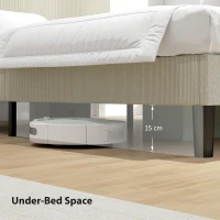 HOMCOM Queen Size Bed Frame with Adjustable Upholstered Headboard Platform Bed Frame Wood Slat Support Noise Free Light Grey(m-7)