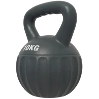 Soozier Kettlebell, 22 lbs Kettle Bell with Non-Slip Handle for Home Gym, Weight Lifting and Strength Training, Grey(m-2)