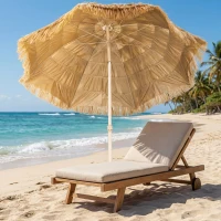 Outsunny 6FT Tiki Umbrella, Outdoor Hawaiian Style Patio Umbrella with 8 Ribs, Carry Bag, Outdoor Tiki Bar, Tropical Palapa(m-9)