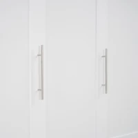 Full Size Murphy Bed with Shelves and LED Lights, Space-Saving Wall Bed with Flexible Slats, 87" L x 81" W x 83.5" H, White(m-7)