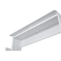 Queen Size Murphy Bed with Shelves and LED Lights, Space-Saving Wall Bed with Flexible Slats, 93.5" L x 84.5" W x 88.5" H, White(m-8)