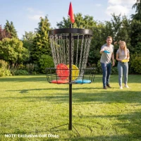 Soozier 24-Chain Portable Practice Basket for Disc Golf Target Stand, Lightweight Basket w/ Carry Bag Black and Silver(m-8)