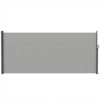 Outsunny Retractable Side Awning, 165" x 73" Outdoor Privacy Screen, Water-Resistant, UV 50+, Light Grey(m-2)