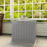 Outsunny 28 Gallon Deck Box, Resin Outdoor Storage Box with Handles, Waterproof and UV Resistant Storage Container(m-10)