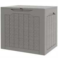 Outsunny 28 Gallon Deck Box, Resin Outdoor Storage Box with Handles, Waterproof and UV Resistant Storage Container(m-2)