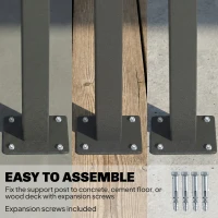 Outsunny Retractable Side Awning, 165" x 73" Outdoor Privacy Screen, Water-Resistant, UV 50+, Dark Grey(m-6)