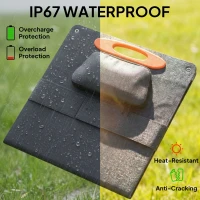 HOMCOM 100W Portable Solar Panel, Foldable Solar Charger with USB-A & USB-C Fast Charging Output, IP67 Waterproof(m-7)