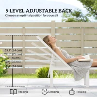 Outsunny Outdoor Lounge Chair, 5-Position Reclining Outdoor Chaise Lounge Tanning Chair with Mesh Seat, Black(m-4)