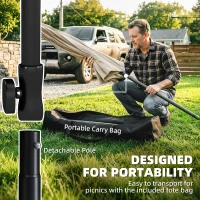 Outsunny 6' x 4' Patio Umbrella with Tilt, Rectangular Outdoor Umbrella for Garden, Beige(m-5)