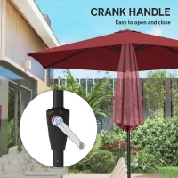 Outsunny 9FT Patio Umbrella, Outdoor Table Patio Umbrellith Tilt, Crank, 6 Ribs, UV Protection for Garden, Lawn, Deck, Backyard(m-7)