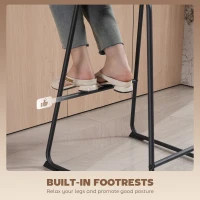 HOMCOM Modern Bar Stools Set of 2, PU Leather Barstools, Counter Height Kitchen Chairs for Breakfast Bars, Dining Room, Black(m-6)