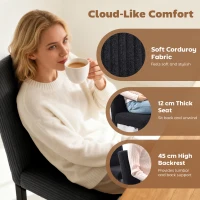 HOMCOM Modern Dining Chairs Set of 4, Kitchen Chairs with Rubberwood Legs and Padded Seat, Black(m-5)