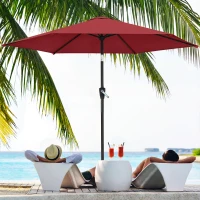 Outsunny 9FT Patio Umbrella, Outdoor Table Patio Umbrellith Tilt, Crank, 6 Ribs, UV Protection for Garden, Lawn, Deck, Backyard(m-8)