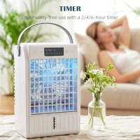 HOMCOM Portable Air Conditioner, 4-in-1 Mini Air Cooler with 4 Wind Speed, 2 Mist Mode, RGB 7 LED Light(m-8)