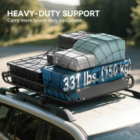 Soozier Roof Rack Cargo Carrier Basket, 330LBS Heavy Duty Roof Basket, 46" x 36" x 4.5" Rooftop Cargo Carrier for SUV, Truck(m-4)