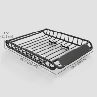 Soozier Roof Rack Cargo Carrier Basket, 330LBS Heavy Duty Roof Basket, 46" x 36" x 4.5" Rooftop Cargo Carrier for SUV, Truck(m-3)