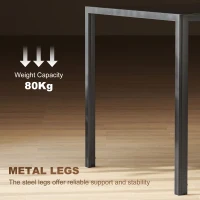 HOMCOM Rectangular Kitchen Table for 4 People, Dining Table with Tabletop Tempered Glass for Dining Room, Living Room, Black(m-5)