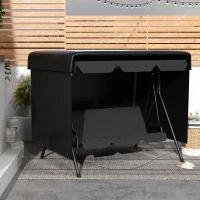 Outsunny 3-Seater Patio Swing Cover, Outdoor Garden Furniture Protection, 85" x 61" x 59", Black(m-6)