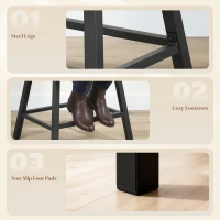 HOMCOM Set of 2 Bar Stools, Velvet Upholstered Counter Stools with Curved Seat and Footrest for Kitchen Island, Grey(m-5)