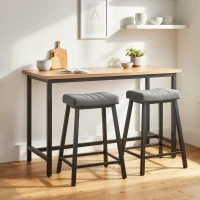 HOMCOM Set of 2 Bar Stools, Velvet Upholstered Counter Stools with Curved Seat and Footrest for Kitchen Island, Grey(m-8)