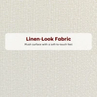 HOMCOM Set of 2 Counter Height Barstools, Upholstered Linen Bar Stools with Backrest, Footrest and Steel Legs, Cream White(m-5)