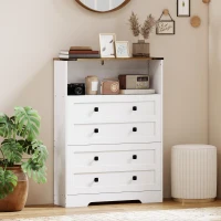 HOMCOM Shoe Cabinet with 2 Flip Drawers, Narrow Shoe Storage Cabinet, White(m-8)