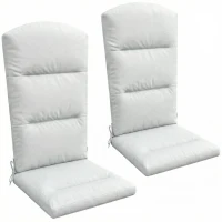 Outsunny Patio Chair Cushion for Adirondack Chairs Replacement Cushion with Back and Ties, Light Grey(m-2)