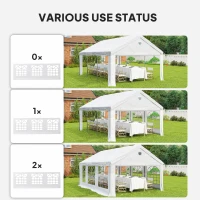 Outsunny 20' x 13' Party Tent, Heavy Duty Gazebo Canopy with Windows, Outdoor Party Wedding Tent with 4 Removable Sidewalls White(m-9)