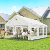 Outsunny 20' x 13' Party Tent, Heavy Duty Gazebo Canopy with Windows, Outdoor Party Wedding Tent with 4 Removable Sidewalls White(m-1)