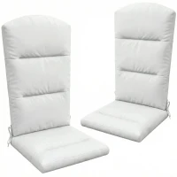 Outsunny Patio Chair Cushion for Adirondack Chairs Replacement Cushion with Back and Ties, Light Grey(m-11)