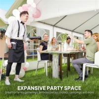 Outsunny 20' x 13' Party Tent, Heavy Duty Gazebo Canopy with Windows, Outdoor Party Wedding Tent with 4 Removable Sidewalls White(m-4)