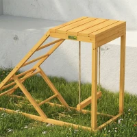 PawHut Chicken Activity Play for Healthy & Happy Animals with Chicken Perches & Hen Ladder, Chicken Coop Toy, Yellow(m-8)