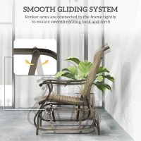 Outsunny Outdoor Glider Chair, Patio Glider with Steel Frame and Mesh Fabric, Outdoor Patio Chair for Backyard, Garden and Porch, Light Mixed Brown(m-4)