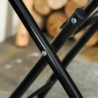 Outsunny Φ18" Round Patio Table, Folding Coffee Table with Tempered Glass Tabletop for Patio, Balcony, Backyard(m-9)