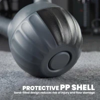 Soozier Kettlebell, 18 lbs Kettle Bell with Non-Slip Handle for Home Gym, Weight Lifting and Strength Training, Grey(m-4)