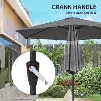 Outsunny 9FT Patio Umbrella, Outdoor Table Patio Umbrellith Tilt, Crank, 6 Ribs, UV Protection for Garden, Lawn, Deck, Backyard(m-7)