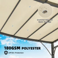 Outsunny 11.5' x 8.2' Outdoor Pergola, Wall Mounted Lean to Pergola with Metal Frame, UPF30+, Garden Gazebo(m-5)