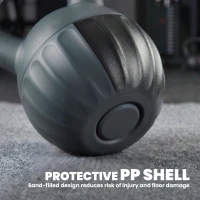 Soozier Kettlebell, 31 lbs Kettle Bell with Non-Slip Handle for Home Gym, Weight Lifting and Strength Training, Grey(m-4)