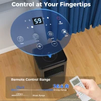 HOMCOM 8,000 BTU Moible Air Conditioner 345 Sq. Ft., Dehumidifier Fan Auto Sleep with 24H Timer On/Off, Window Kit, Black(m-5)