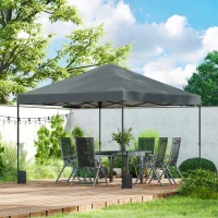 Outsunny 10 x 10 ft Pop Up Canopy Tent with One Push Setup, Outdoor Portable Instant Canopy Shelter w/ Roller Bag, Dark Gray(m-10)