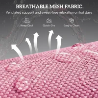 Outsunny Outdoor Lounge Chair, Portable Reclining Seat, Folding Chaise Lounge, Tanning Chair Bed with Pillow, Pink(m-5)