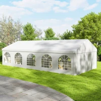 Outsunny 16'x32' Heavy Duty Large Party Tent & Carport with Removable Sidewalls, Portable Garage Canopy Tent, White(m-9)