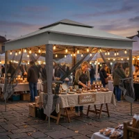 Outsunny 11' x 11' Pop Up Canopy 2-Tier Soft Top Shelter Event Tent w/ Netting Carry Bag for Patio Backyard Garden, Mixed Grey(m-7)