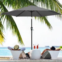 Outsunny 9FT Patio Umbrella, Outdoor Table Patio Umbrellith Tilt, Crank, 6 Ribs, UV Protection for Garden, Lawn, Deck, Backyard(m-8)