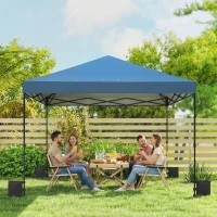 Outsunny 10 x 10 ft Pop Up Canopy Tent with One Push Setup, Outdoor Portable Instant Canopy Shelter w/ Roller Bag, Dark Blue(m-9)
